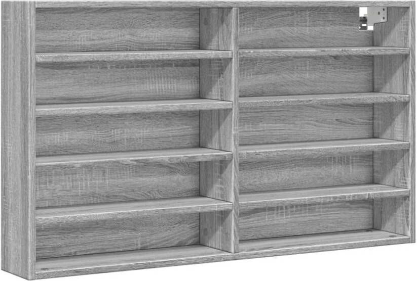 VidaXL Vitrinekast 100x15x58 cm bewerkt hout grijs sonoma eikenkleurig