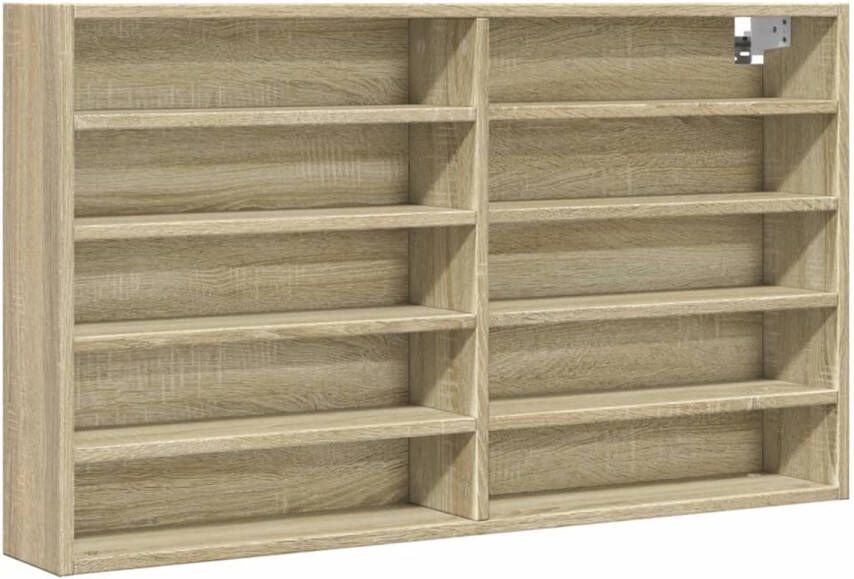 VidaXL Vitrinekast 100x15x58 cm bewerkt hout sonoma eikenkleurig