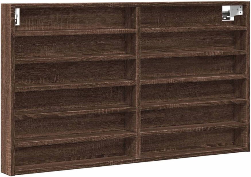 VidaXL Vitrinekast 100x8 5x58 cm bewerkt hout bruin eikenkleurig