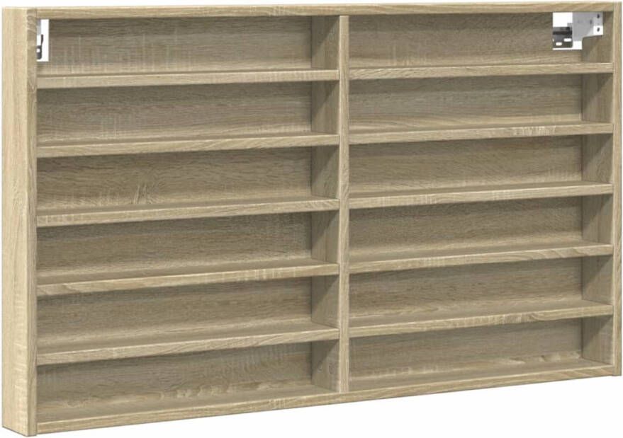 VidaXL Vitrinekast 100x8 5x58 cm bewerkt hout sonoma eikenkleurig