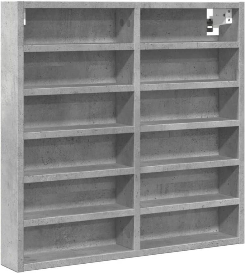 VidaXL Vitrinekast 60x8 5x58 cm bewerkt hout betongrijs