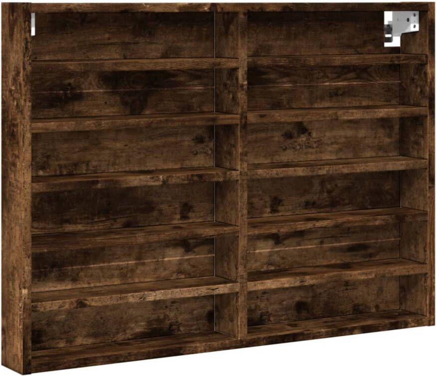 VidaXL Vitrinekast 80x8 5x58 cm bewerkt hout gerookt eikenkleurig