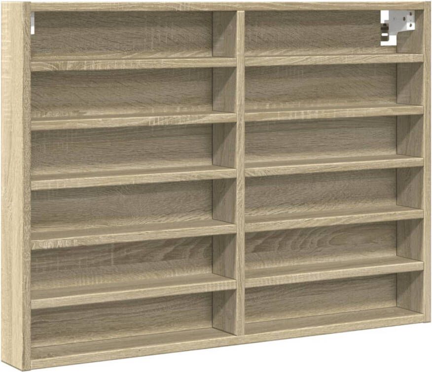 VidaXL Vitrinekast 80x8 5x58 cm bewerkt hout sonoma eikenkleurig