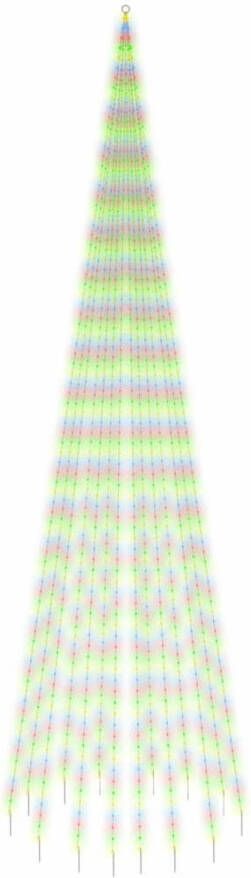 VidaXL Vlaggenmast kerstboom 1134 LED&apos;s meerkleurig 800 cm