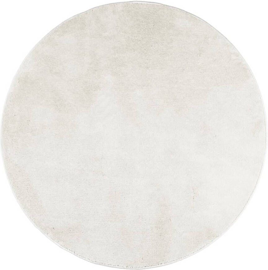 VidaXL Vloerkleed OVIEDO laagpolig Ø 240 cm crèmekleurig