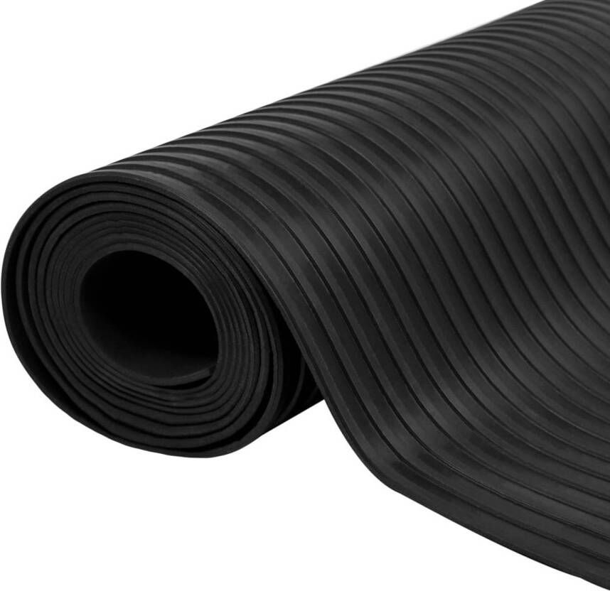 VidaXL Vloermat anti-slip 3 mm 1 5x4 m rubber brede ribbel