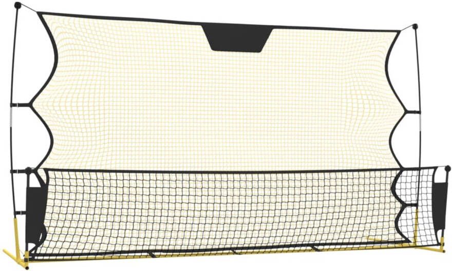 VidaXL Voetbal reboundnet 183x85x120 cm polyester zwart en geel