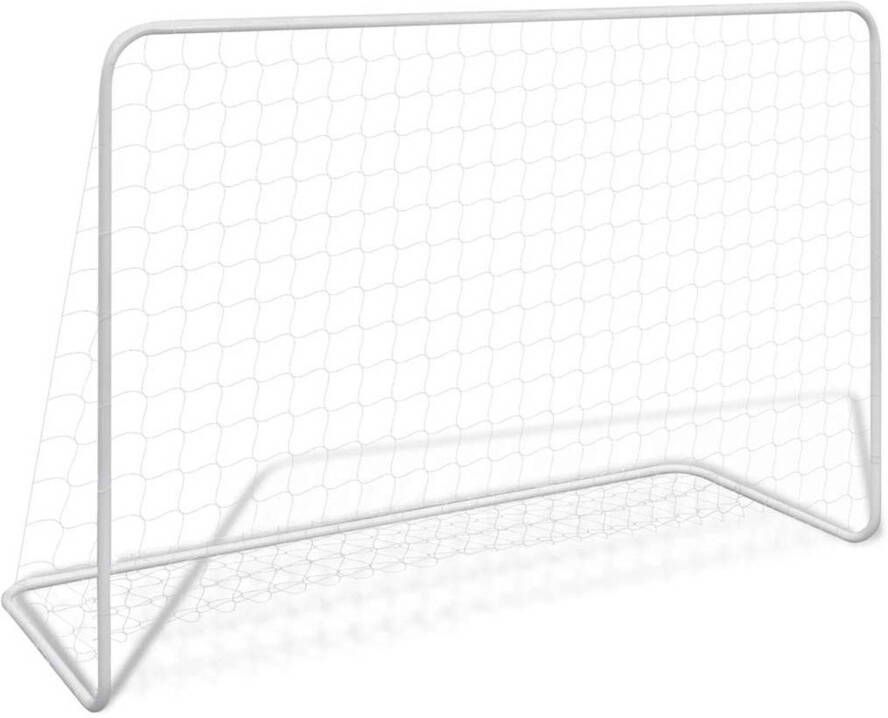 VidaXL Voetbaldoel met net 182x61x122 cm staal wit