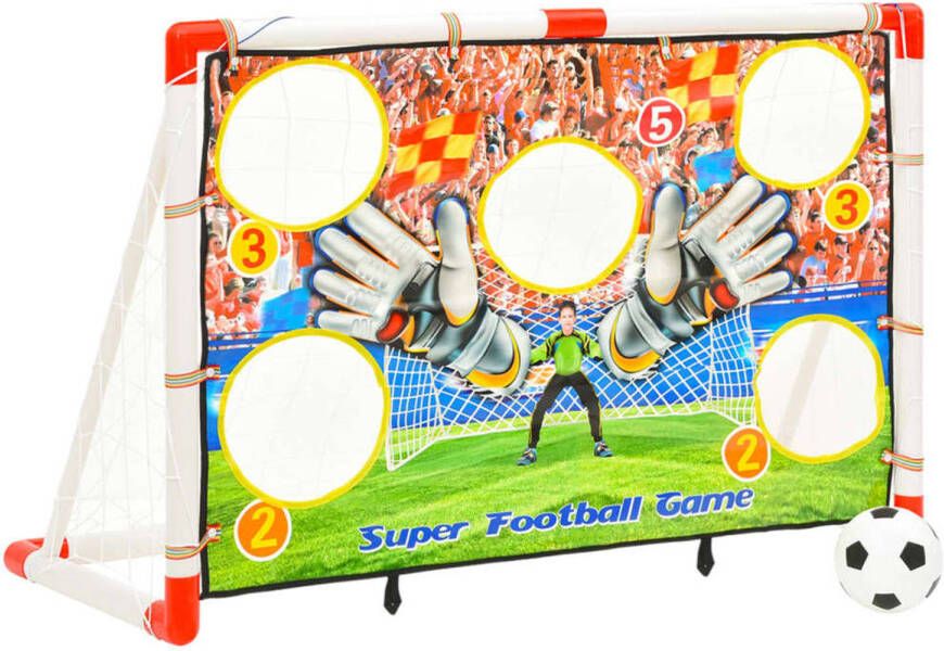 VidaXL Voetbaldoelenset met doelmuur 120x51x77 5 cm