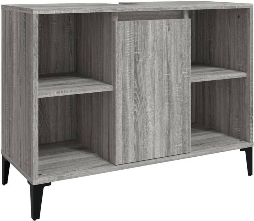 VidaXL Wastafelkast 80x33x60 cm bewerkt hout grijs sonoma eikenkleurig