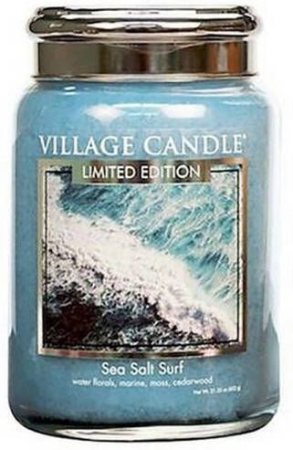 Village candle Geurkaars Sea Salt Turf Ø9 5 x 15 cm Wax Blauw