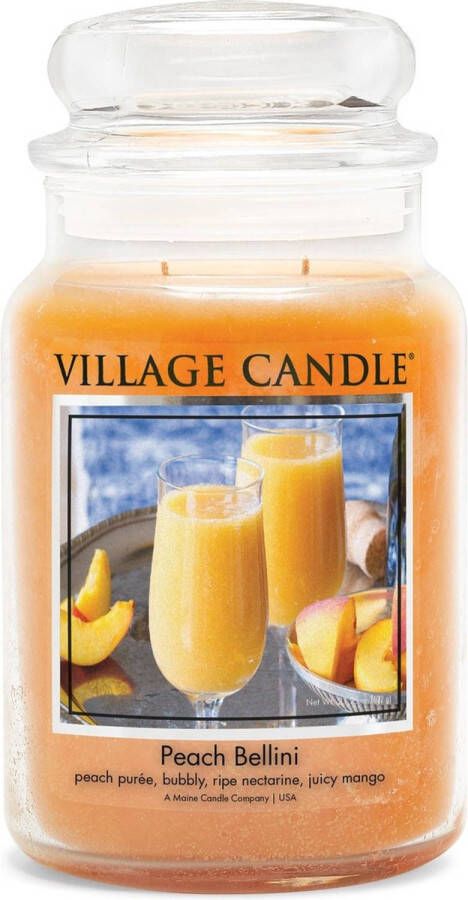 Village candle Geurkaars Peach Bellini Ø9 5 x 15 cm Wax Oranje
