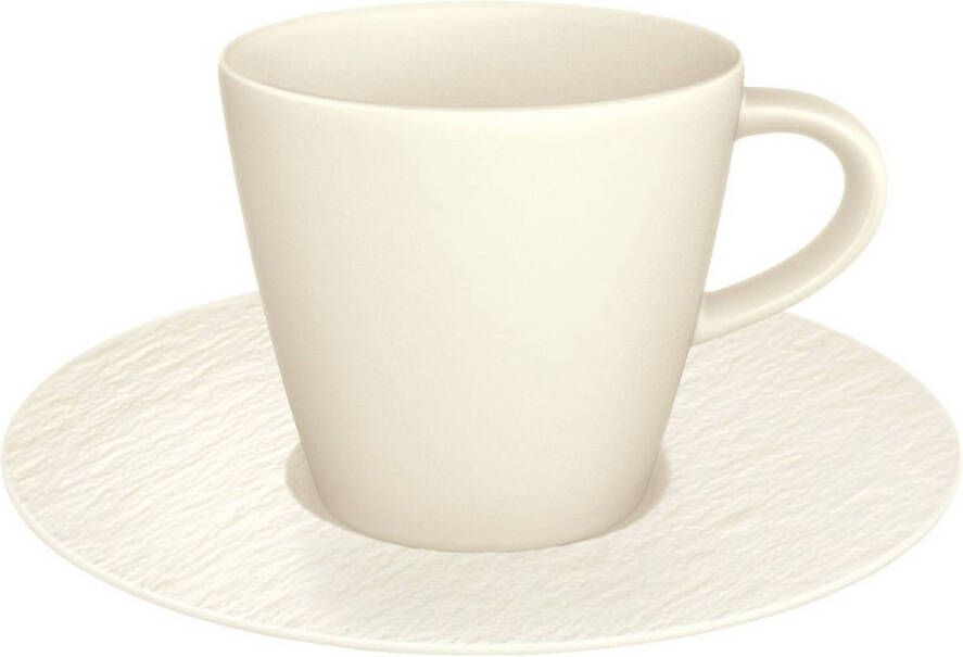 Villeroy & Boch Koffiekop en -schotel Manufacture Rock Wit 160 ml