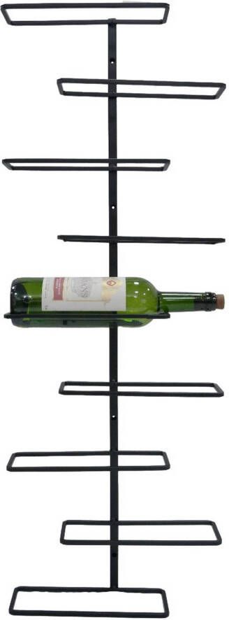 Vinata Basento wijnrek muur zwart 9 flessen wijnrekken flessenrek wijnrek metaal wijnrek wand wijn rek wijnrek hangend wijnfleshouder flessen rek