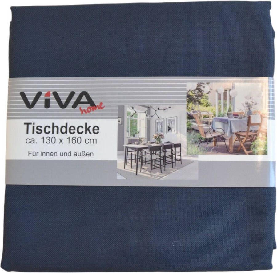 Viva Living Tafelkleed 130 x 160 cm Blauw Tafellinnen