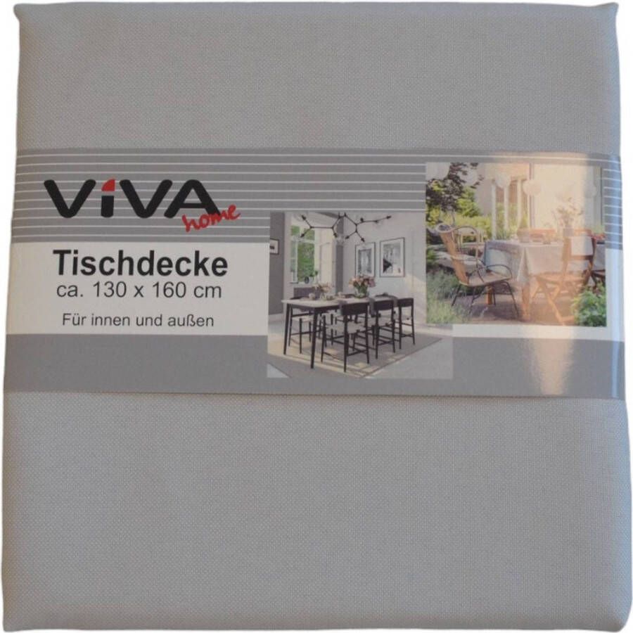 Viva Living Tafelkleed 130 x 160 cm Licht Grijs Tafellinnen