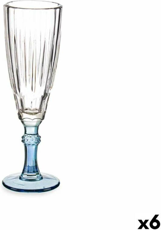 Vivalto Champagneglas Exotic Kristal Blauw 6 Stuks (170 ml)