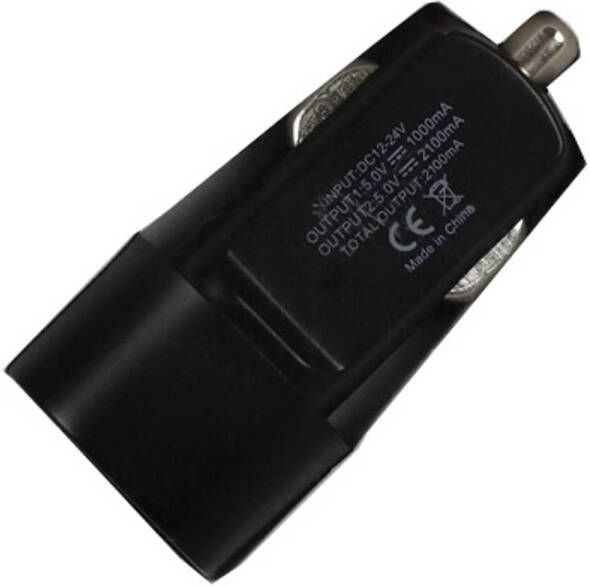 WAYS_ Be Connected Autolader 12V 24V Dual USB 2A zwart