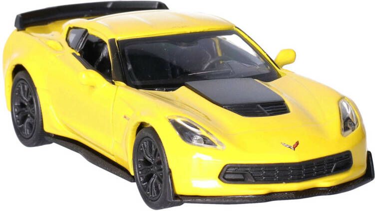 Welly Speelgoed Chevrolet auto geel die-cast metaal 11 cm Model Corvette Speelgoed auto&apos;s