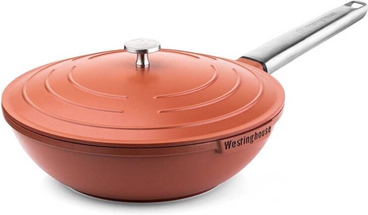 Westinghouse Performance Series Wokpan Inductie 28cm Luxe Wok met Deksel Rood Geschikt voor alle warmtebronnen - Foto 2