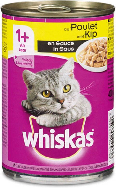 Whiskas 5 stuks! Blik Saus met Kip 400 g