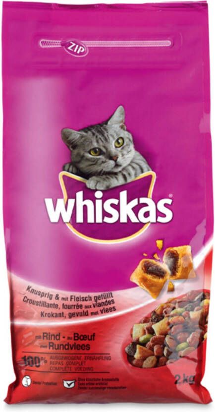 Whiskas Droog Adult Rund zak 1 9Kg 1x6