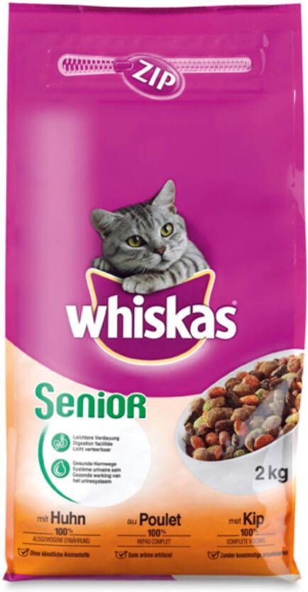 Whiskas 7+ Senior Droge Brokjes Kattenvoer Kip 1 9 kg