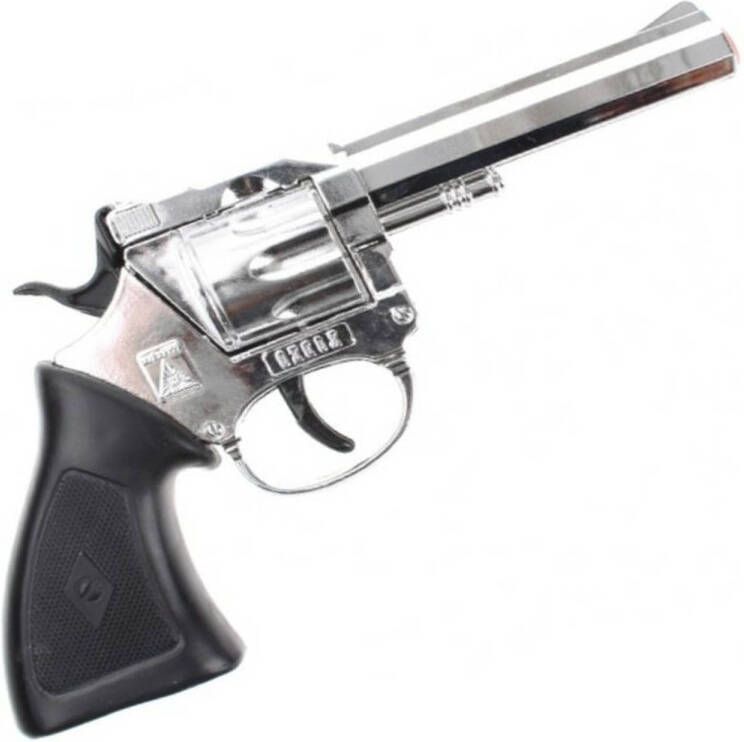 Wicked Cowboy verkleed speelgoed revolver pistool metaal 100 schots plaffertjes Verkleedattributen