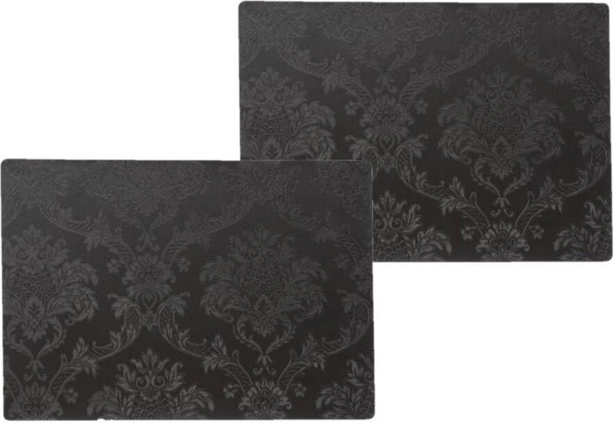 Wicotex 6x stuks stevige luxe Tafel placemats Amatista zwart 30 x 43 cm Placemats