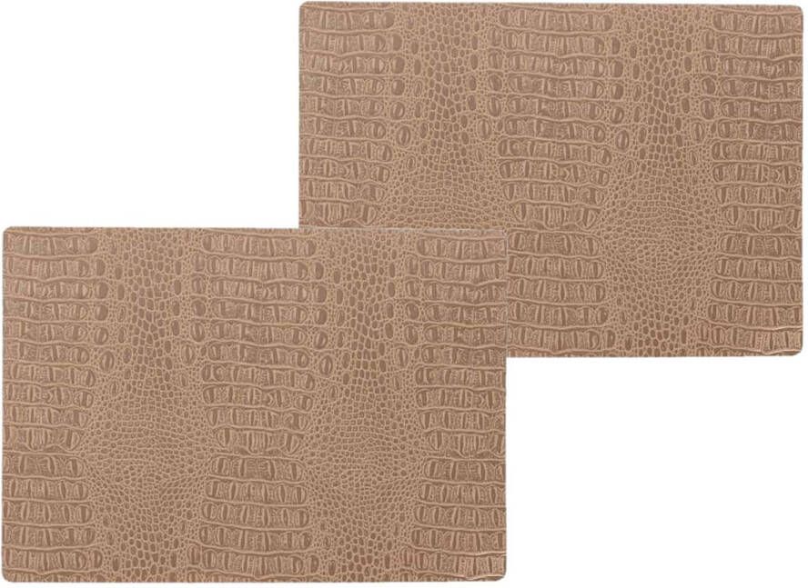 Wicotex 6x stuks stevige luxe Tafel placemats Coko beige 30 x 43 cm Placemats