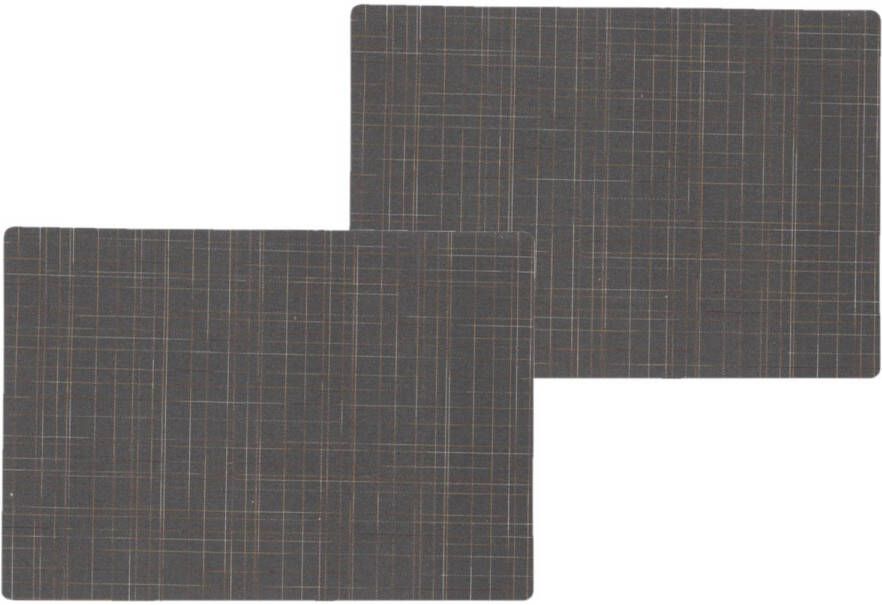 Wicotex 6x stuks stevige luxe Tafel placemats Liso grijs 30 x 43 cm Placemats
