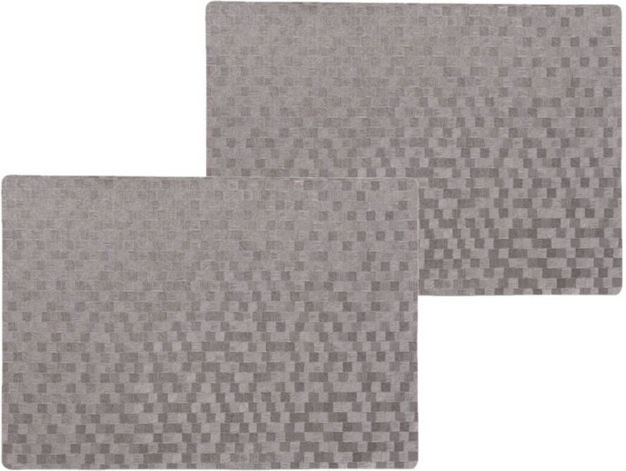 Wicotex 6x stuks stevige luxe Tafel placemats Stones grijs 30 x 43 cm Placemats