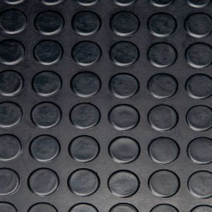 Wicotex Deurmat-Rubber mat-Deurmat-Rubberen mat- vloermat Noppen topos zwart 3mm dikte 100cm breed & 120cm lengte