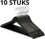 Wicotex Kledinghanger hout Kleerhangers 10 stuks met rok inkepingen en broekspijpen draaibare haak Zwart - Thumbnail 2