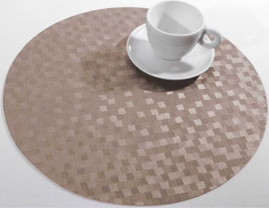Wicotex -Placemats Dijon taupe-rond-Placemat easy to clean 12stuks