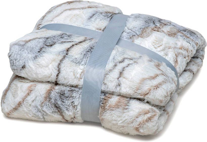 Wicotex -Plaid-deken-Fleece Plaid Marble gemêleerd 150x200cm-Zacht en warme Fleece deken Plaidfleece