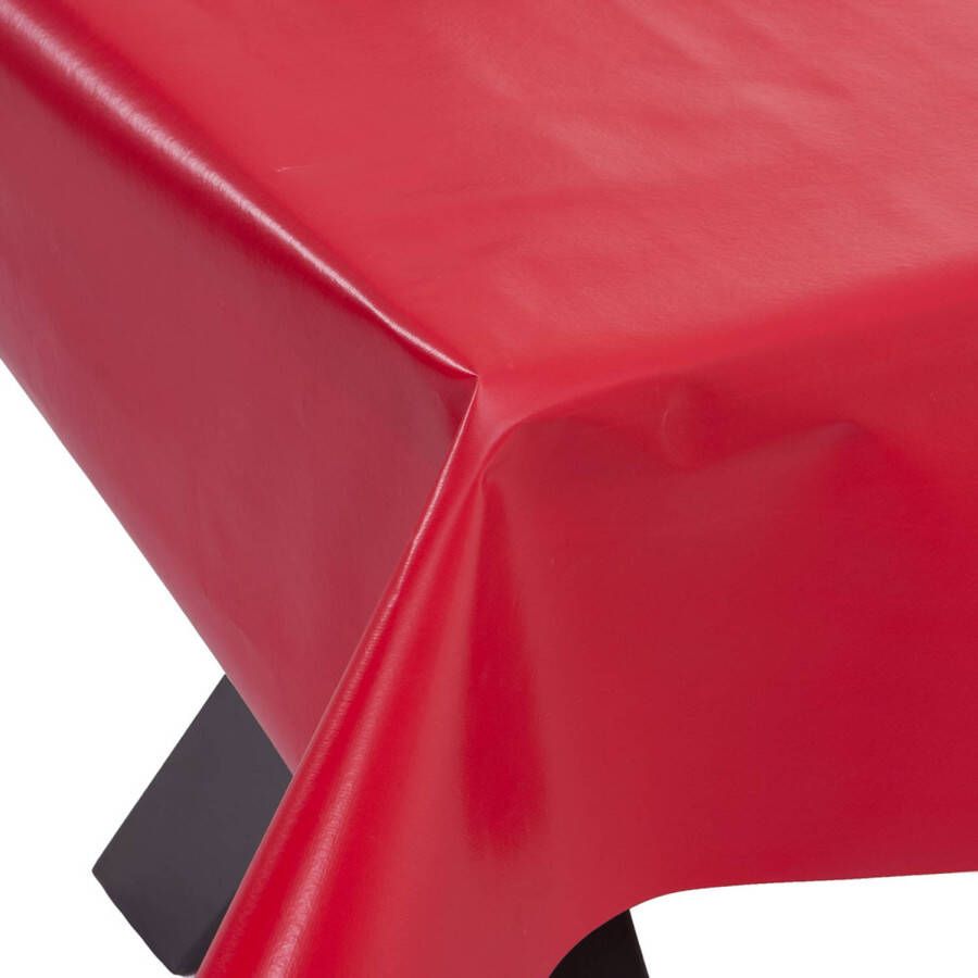 Wicotex -Tafelzeil Kleur Rood uni 140x240cm-Tafelkleed Afneembaar-Afwasbaar
