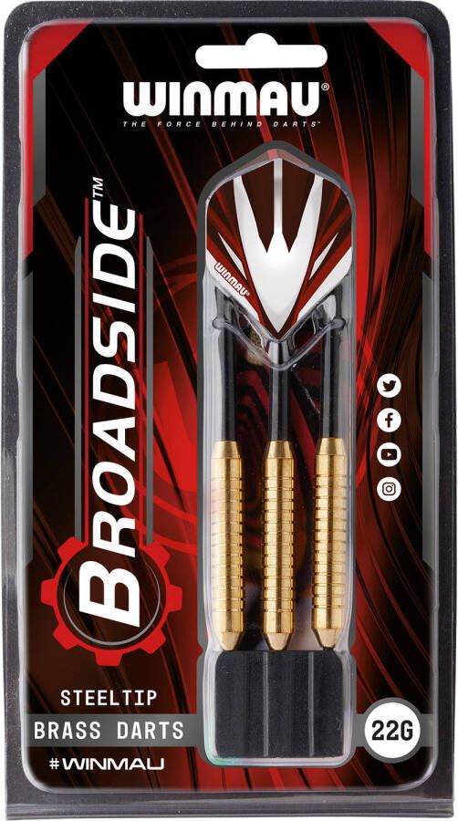 Winmau Broadside brass steeltip dartpijlen 22 gram
