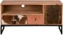 WOMO-Design TV-dressoir met 2 laden 100x50x40 cm acacia en drempelhout met metalen poten - Thumbnail 2