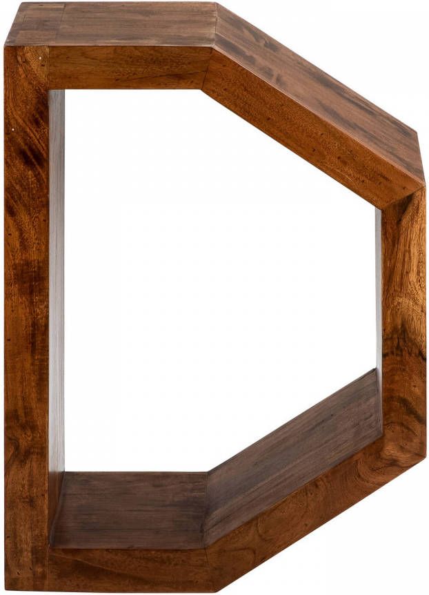 Womo-design WOMO DESIGN bijzettafel D vorm bruin 45x30x60 cm gemaakt van massief acaciahout