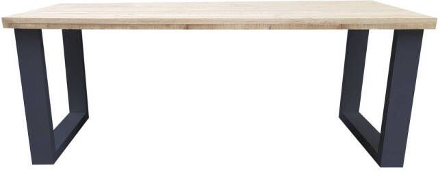 Wood4you Eettafel New England Industrial Wood Hout 150 90 cm 150 90 cm Antraciet Eettafels