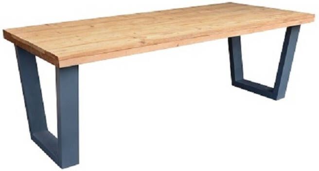 Wood4you Eettafel New York Roasted wood 180Lx78Hx90D cm Antraciet