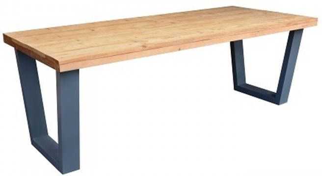 Wood4you Eettafel New York Roasted wood 220Lx78Hx90L cm Antraciet