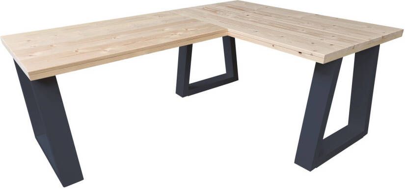 Wood4you Hoekbureau Vancouver Vurenhout 180 180 180 Hout Werkbureau