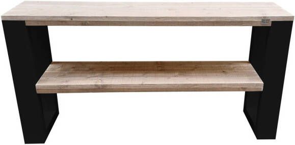 Wood4you Side table New Orleans industrial wood Zwart Eettafels 170 cm Bijzettafel