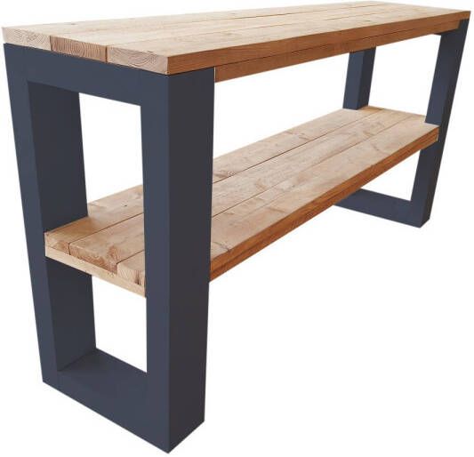 Wood4You Sidetable Neworleans Roastedwood 140 Cm Bijzettafel Antraciet Eettafels