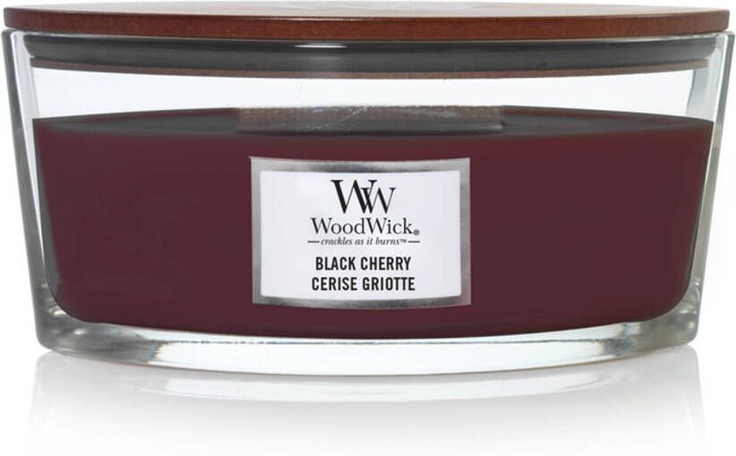 Woodwick Geurkaars Ellipse Black Cherry 9 cm 19 cm