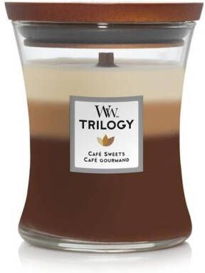 Woodwick Geurkaars Medium Trilogy Café Sweets 11 cm ø 10 cm