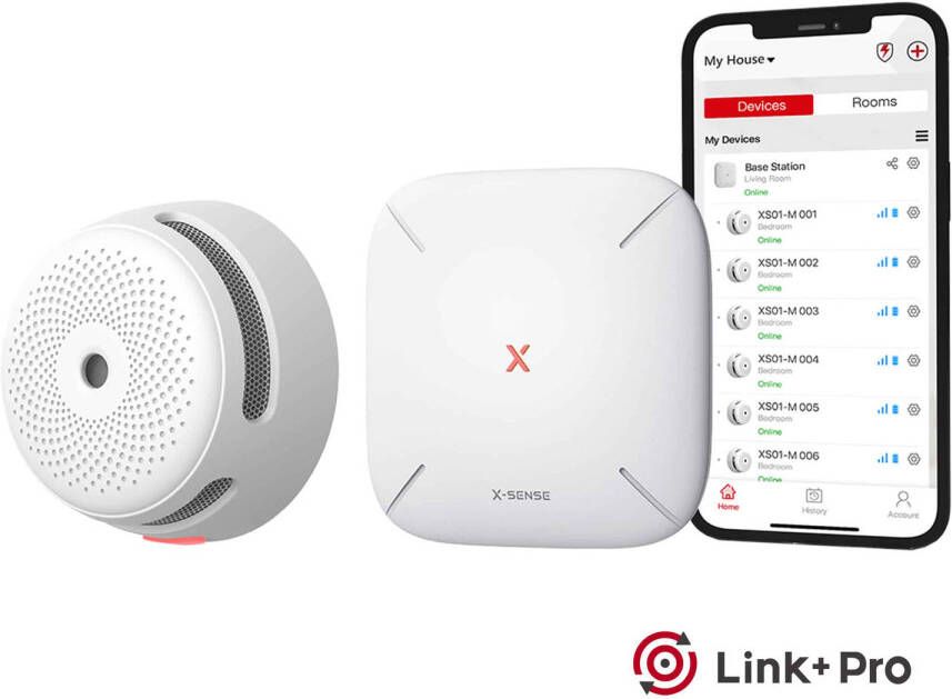 X-sense Link+ Pro Slimme Rookmelder bundel 1 XS01-M Rookmelder en SBS50 Base Station Werkt via app WiFi gateway Draadloos RF koppelbaar Brandalarm Smart home - Foto 2