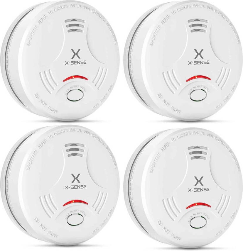 X-sense SD11 Rookmelder 4 Rookmelders 10 jaar batterij Voldoet aan Europese norm Brandalarm